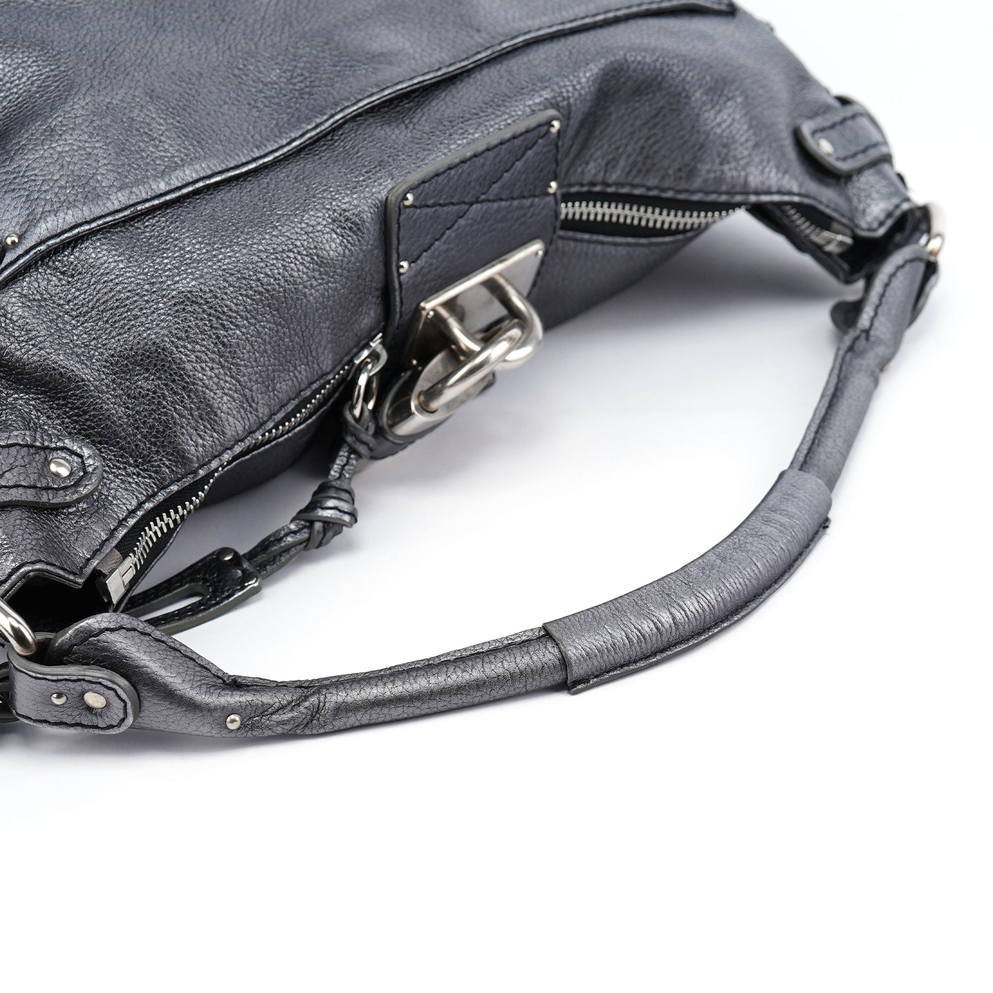 Metallic Leather Paddington Shoulder Bag