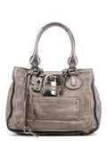 Metallic Leather Paddington Tote Bag