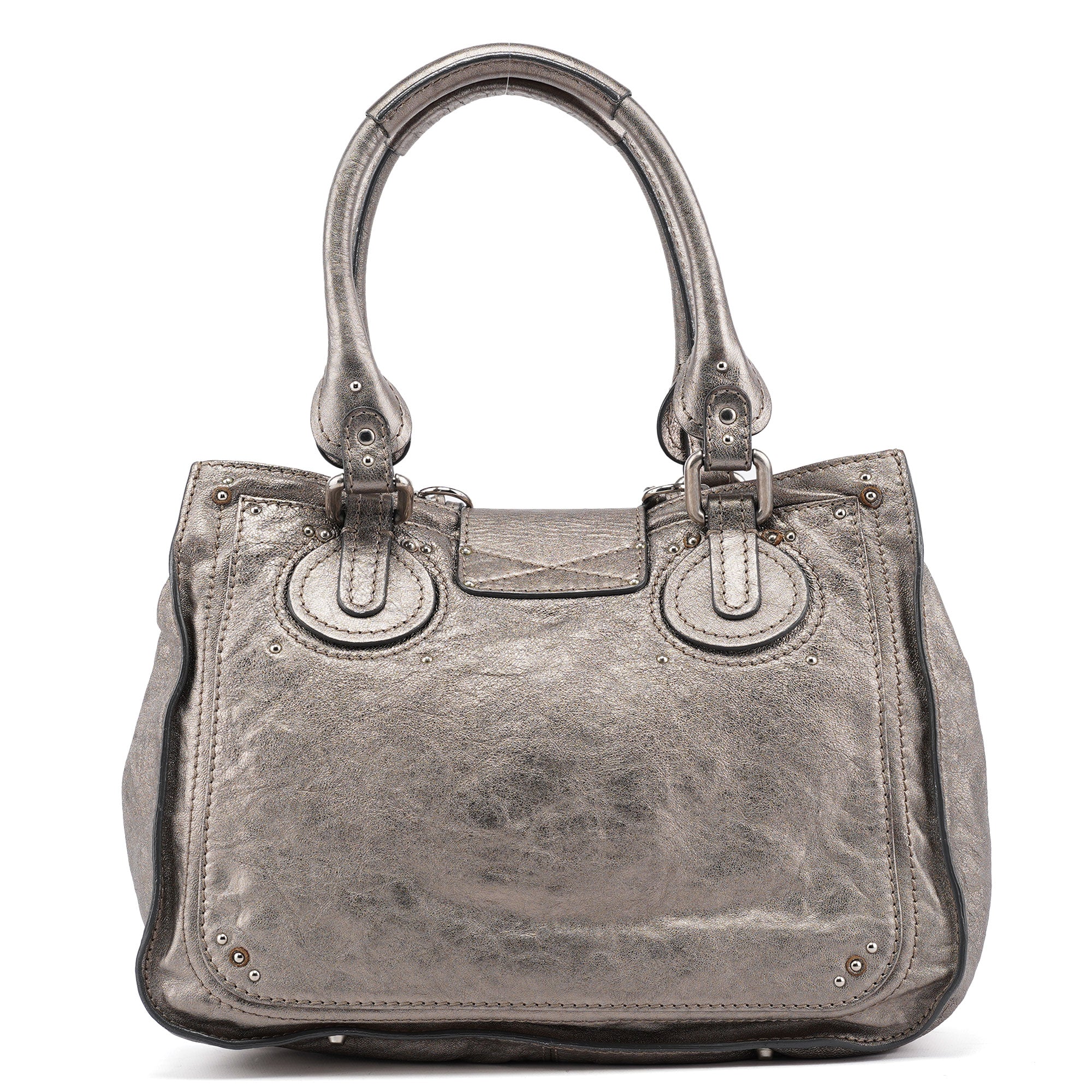 Metallic Leather Paddington Tote Bag