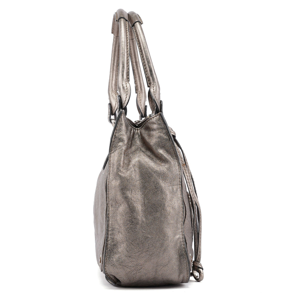 Metallic Leather Paddington Tote Bag
