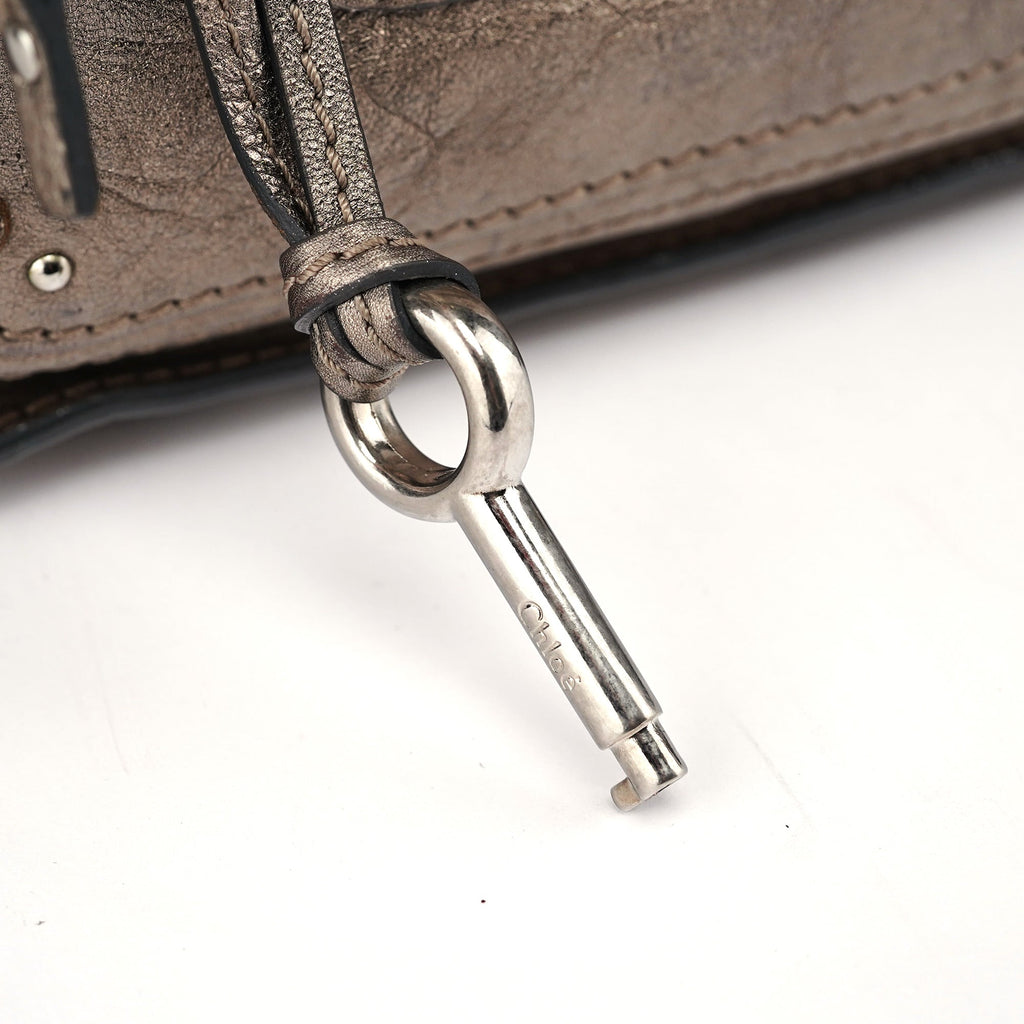 Metallic Leather Paddington Tote Bag