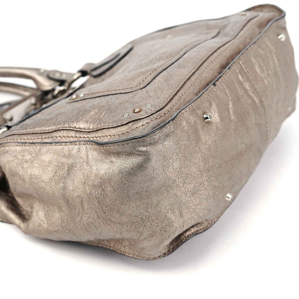 Metallic Leather Paddington Tote Bag