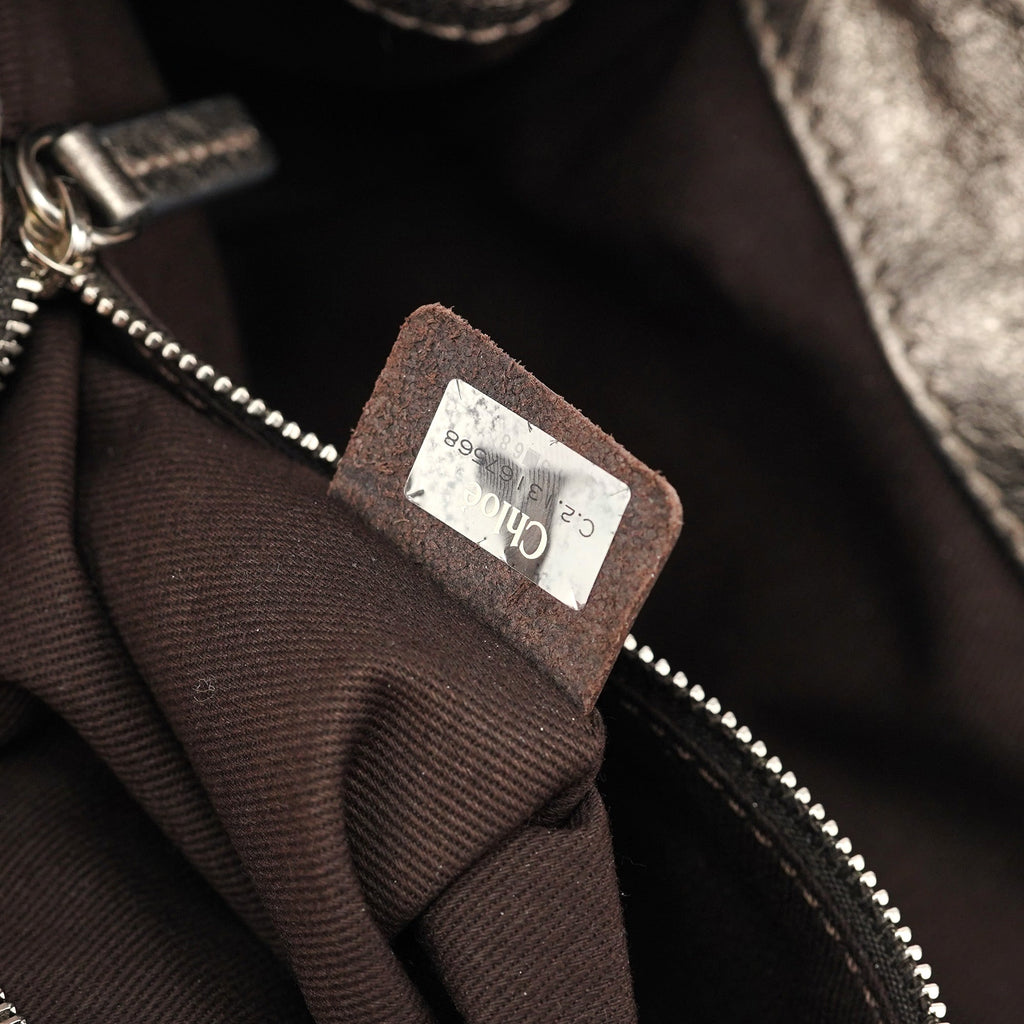 Metallic Leather Paddington Tote Bag