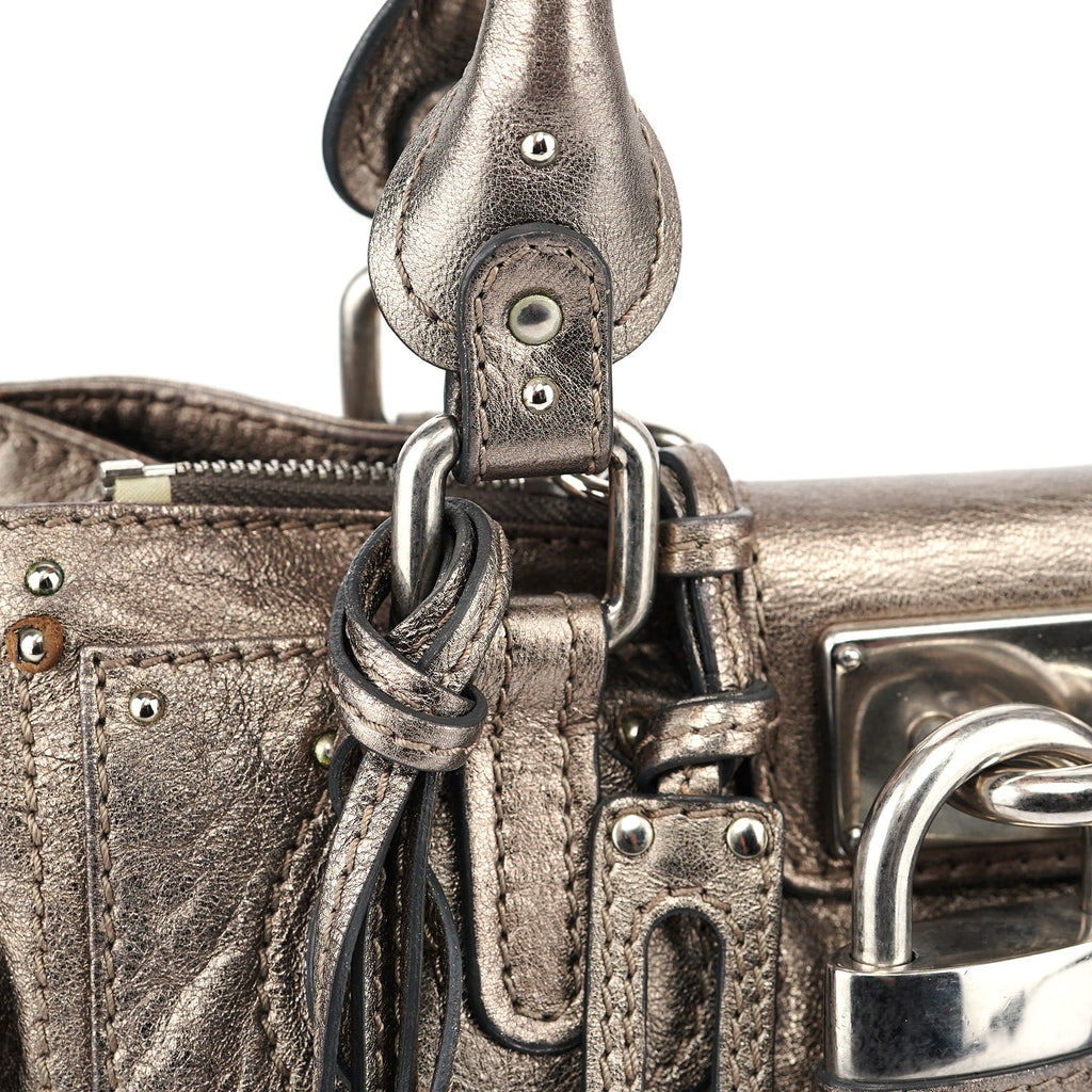 Metallic Leather Paddington Tote Bag