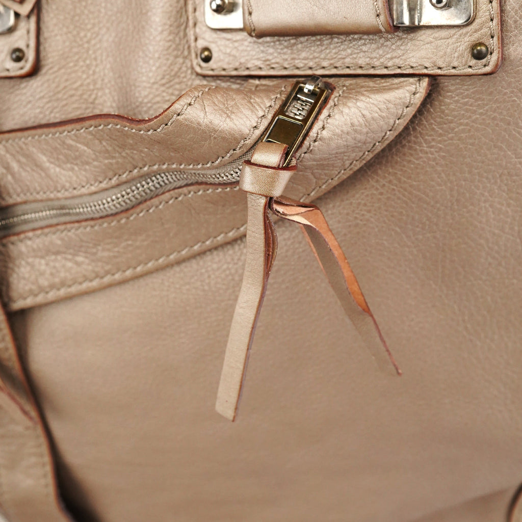 Metallic Leather Tracy Tote Bag
