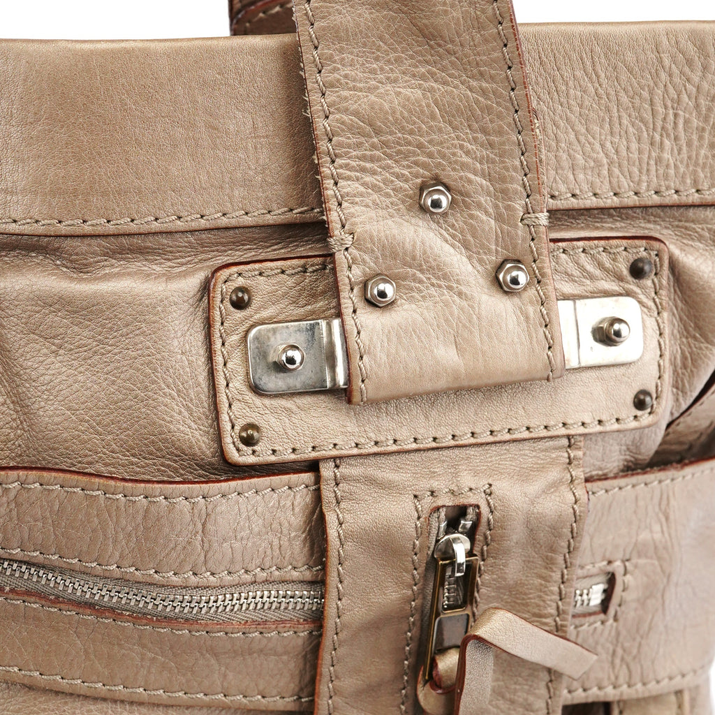 Metallic Leather Tracy Tote Bag