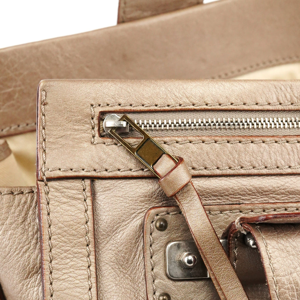 Metallic Leather Tracy Tote Bag