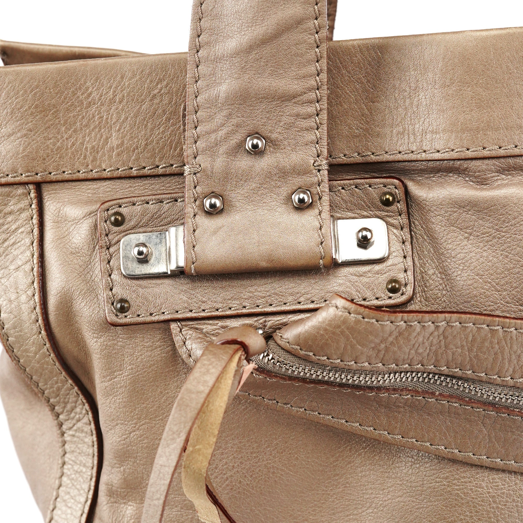 Metallic Leather Tracy Tote Bag