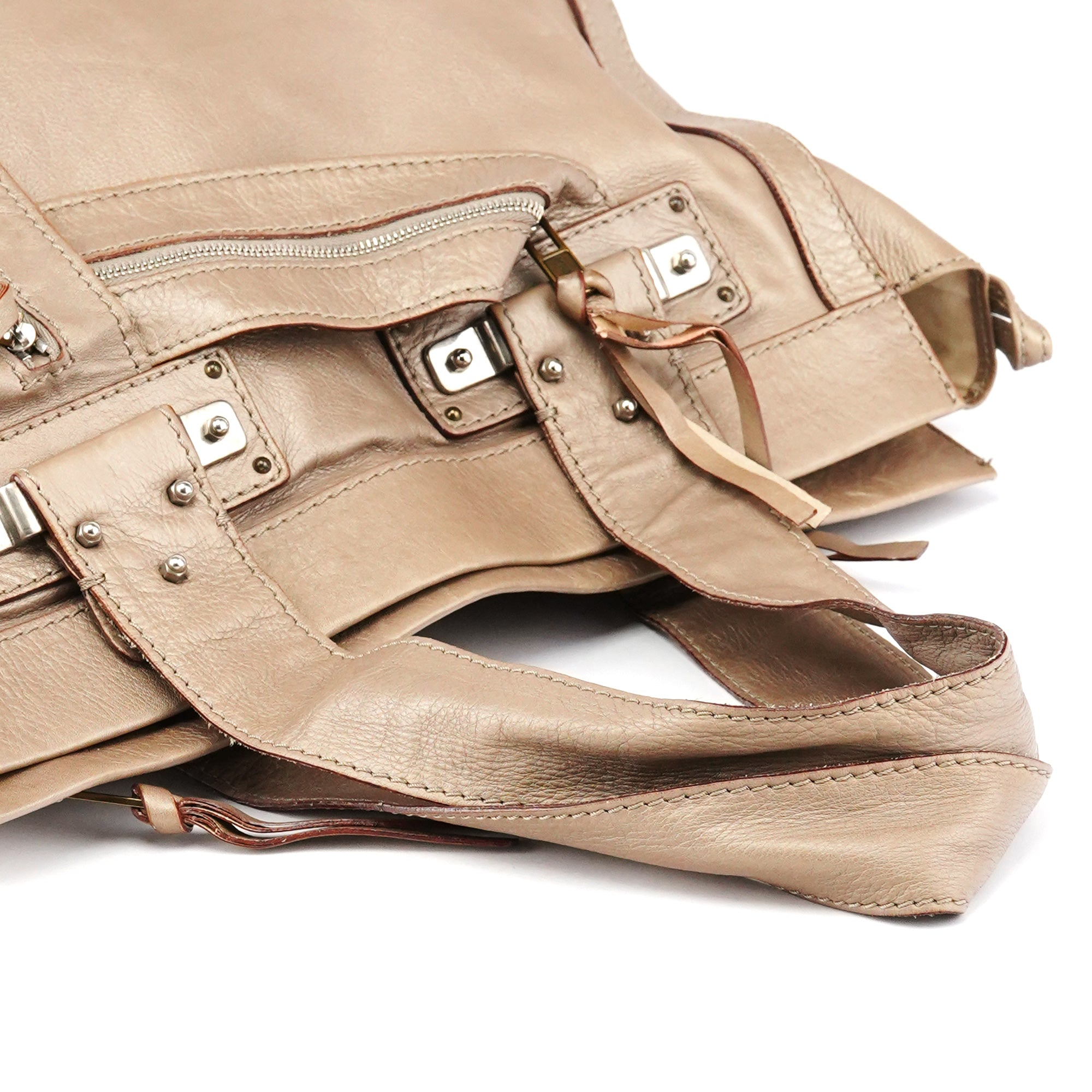Metallic Leather Tracy Tote Bag