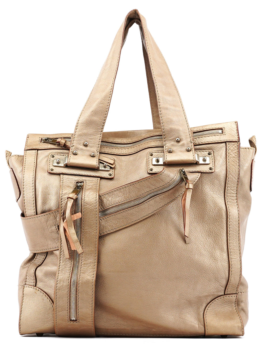 Metallic Leather Tracy Tote Bag