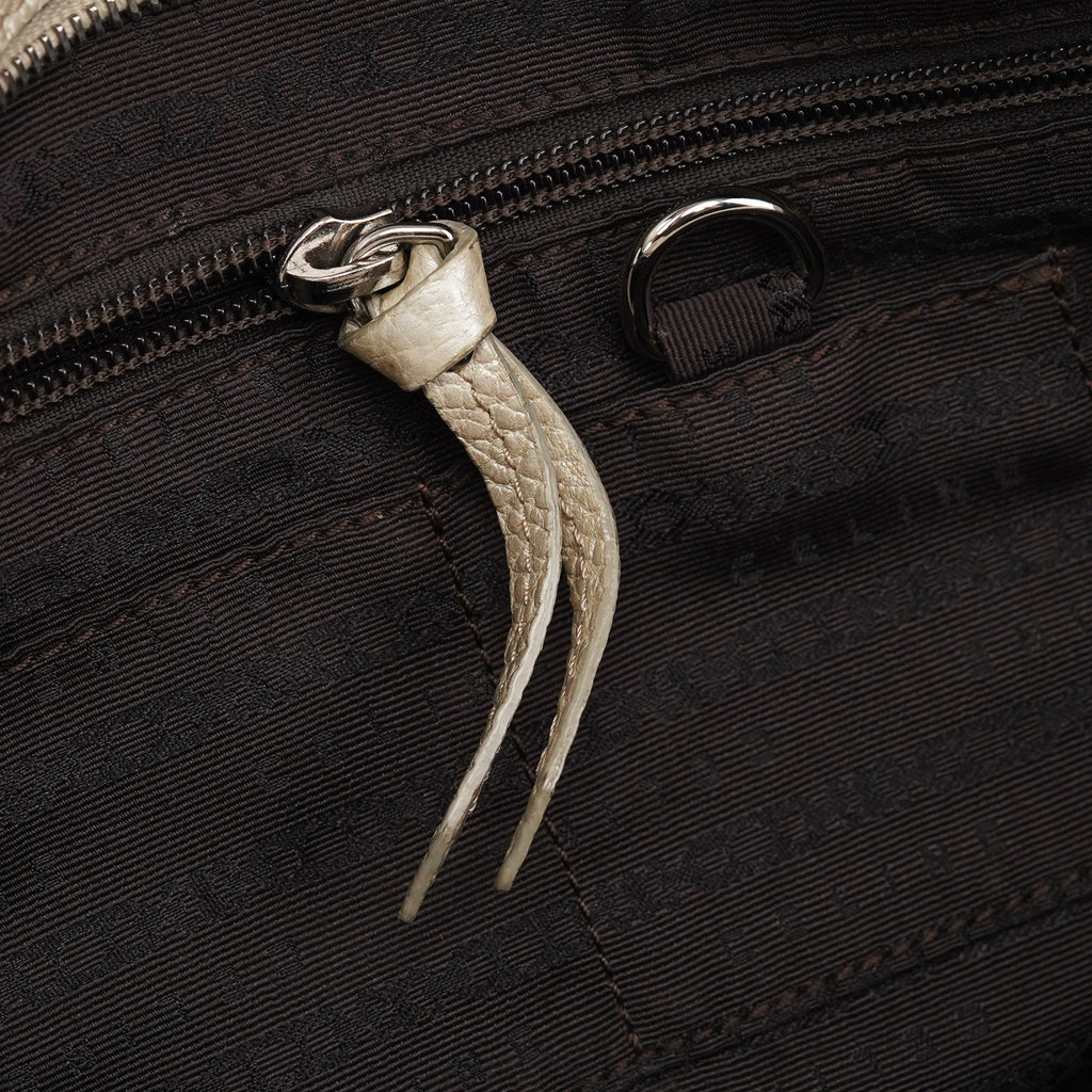 Metallic White Leather Bittersweet Shoulder Bag