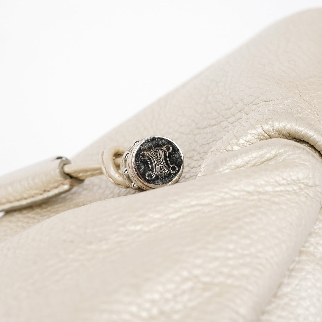 Metallic White Leather Bittersweet Shoulder Bag