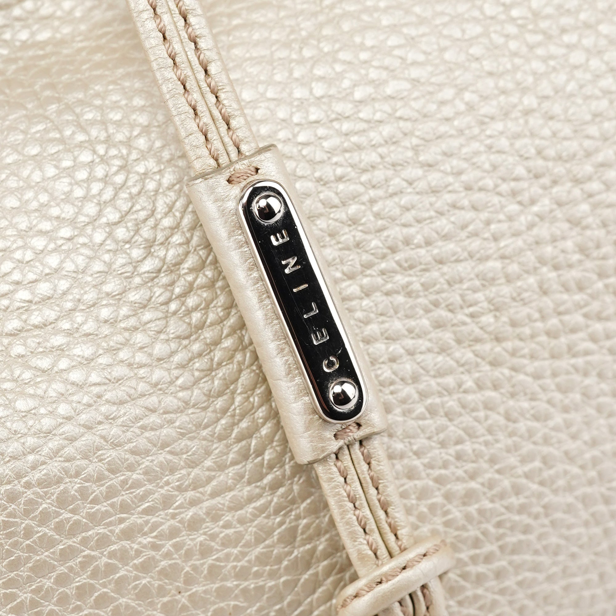 Metallic White Leather Bittersweet Shoulder Bag