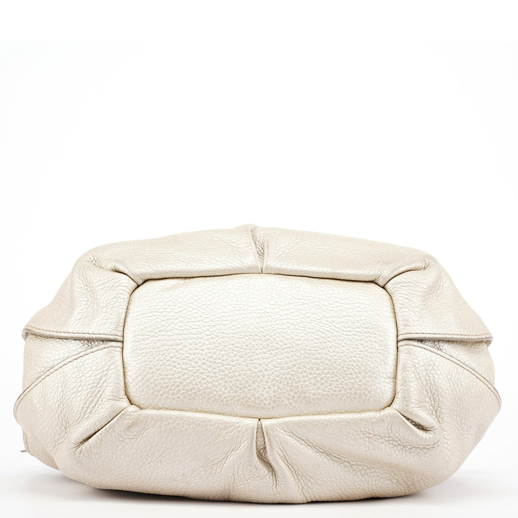 Metallic White Leather Bittersweet Shoulder Bag