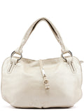Metallic White Leather Bittersweet Shoulder Bag