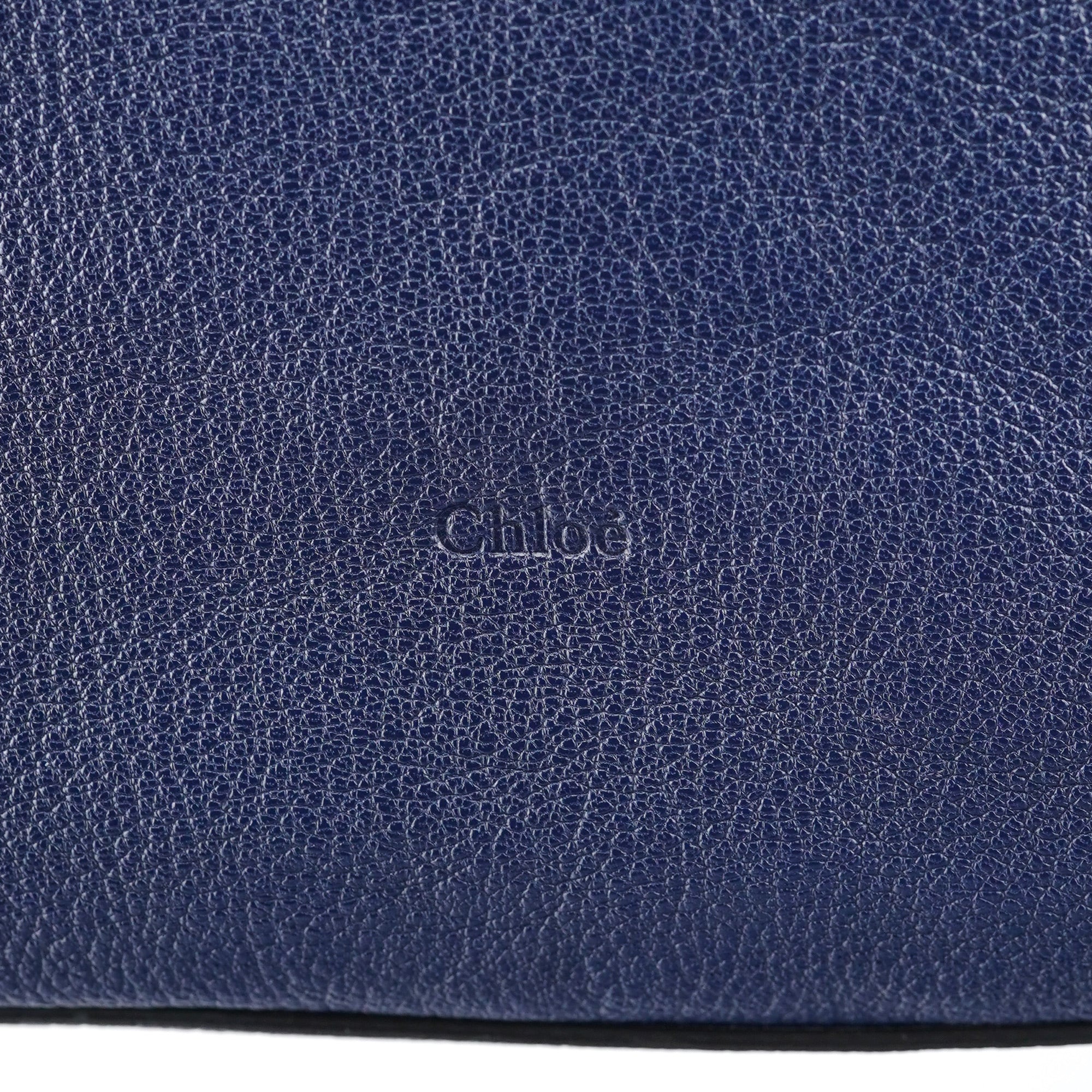 Navy Blue Lambskin Leather Tote Bag