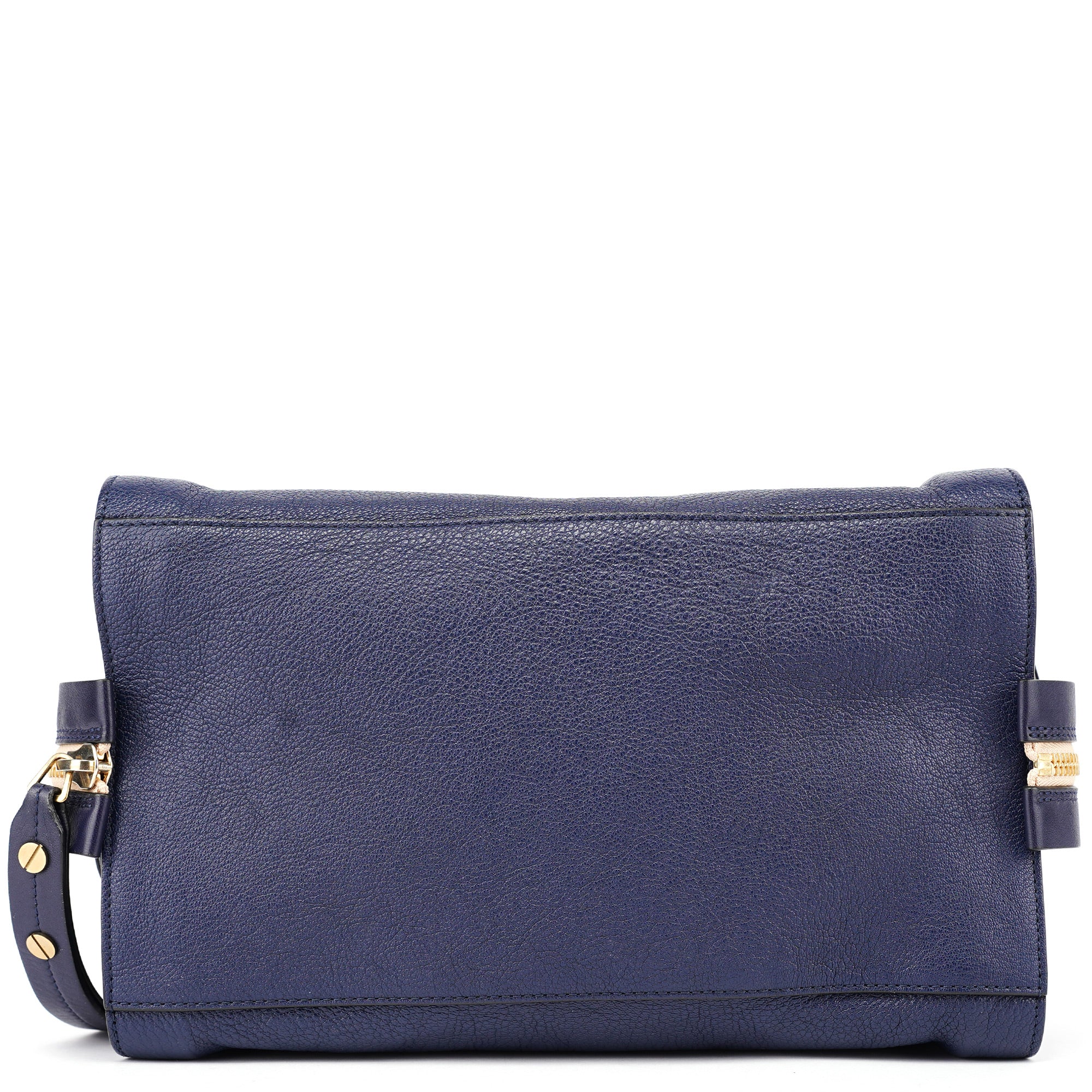 Navy Blue Lambskin Leather Tote Bag