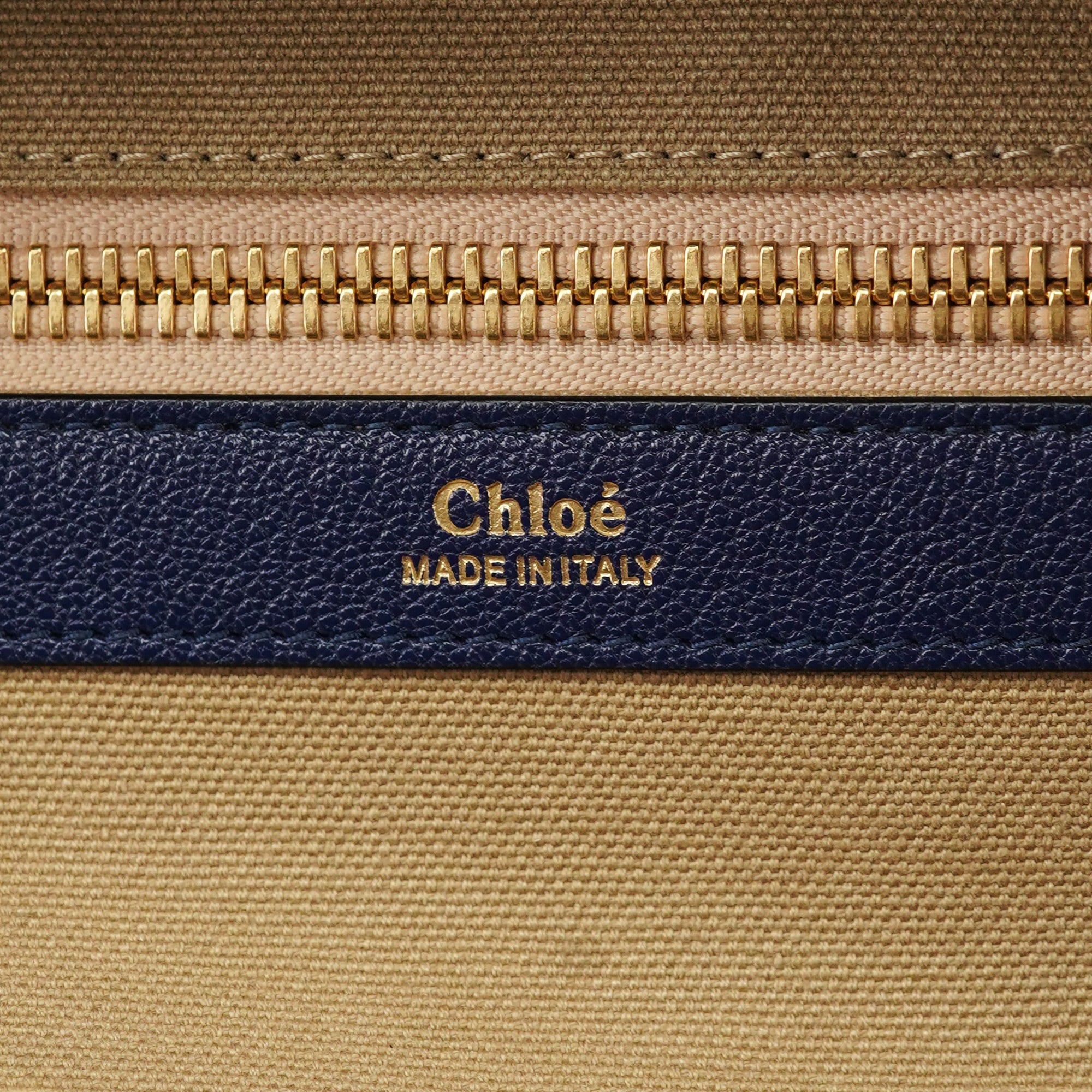 Navy Blue Lambskin Leather Tote Bag
