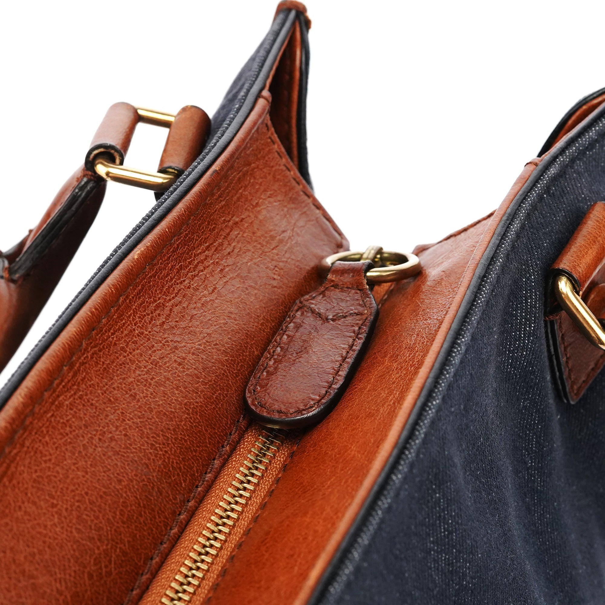 Navy Denim Logo Tote Bag
