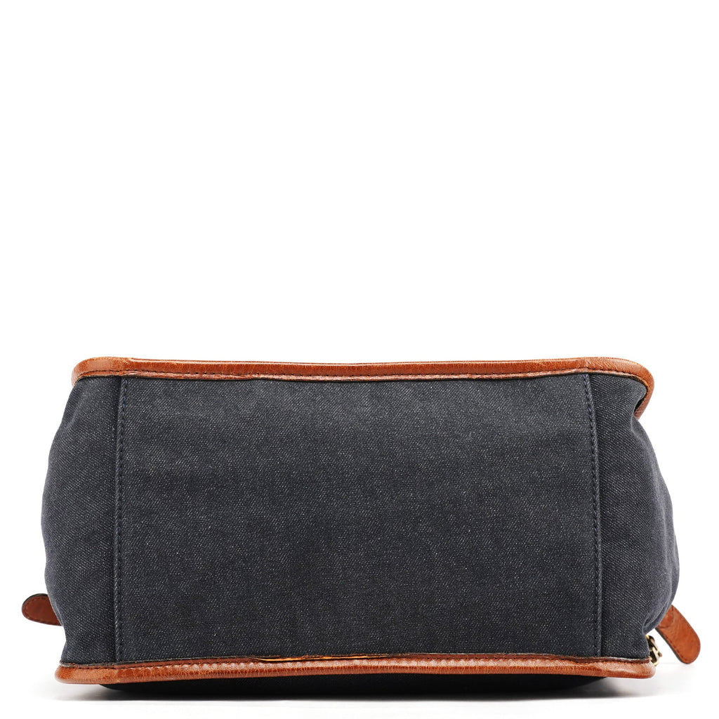 Navy Denim Logo Tote Bag