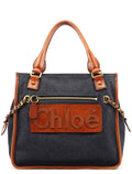 Navy Denim Logo Tote Bag