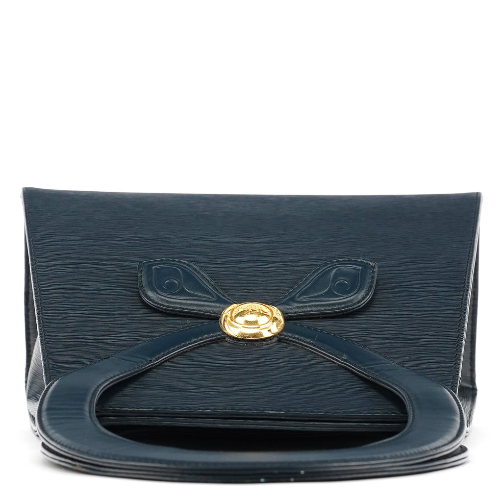 Navy Epi Leather Ribbon Top Handle 2-Way Bag