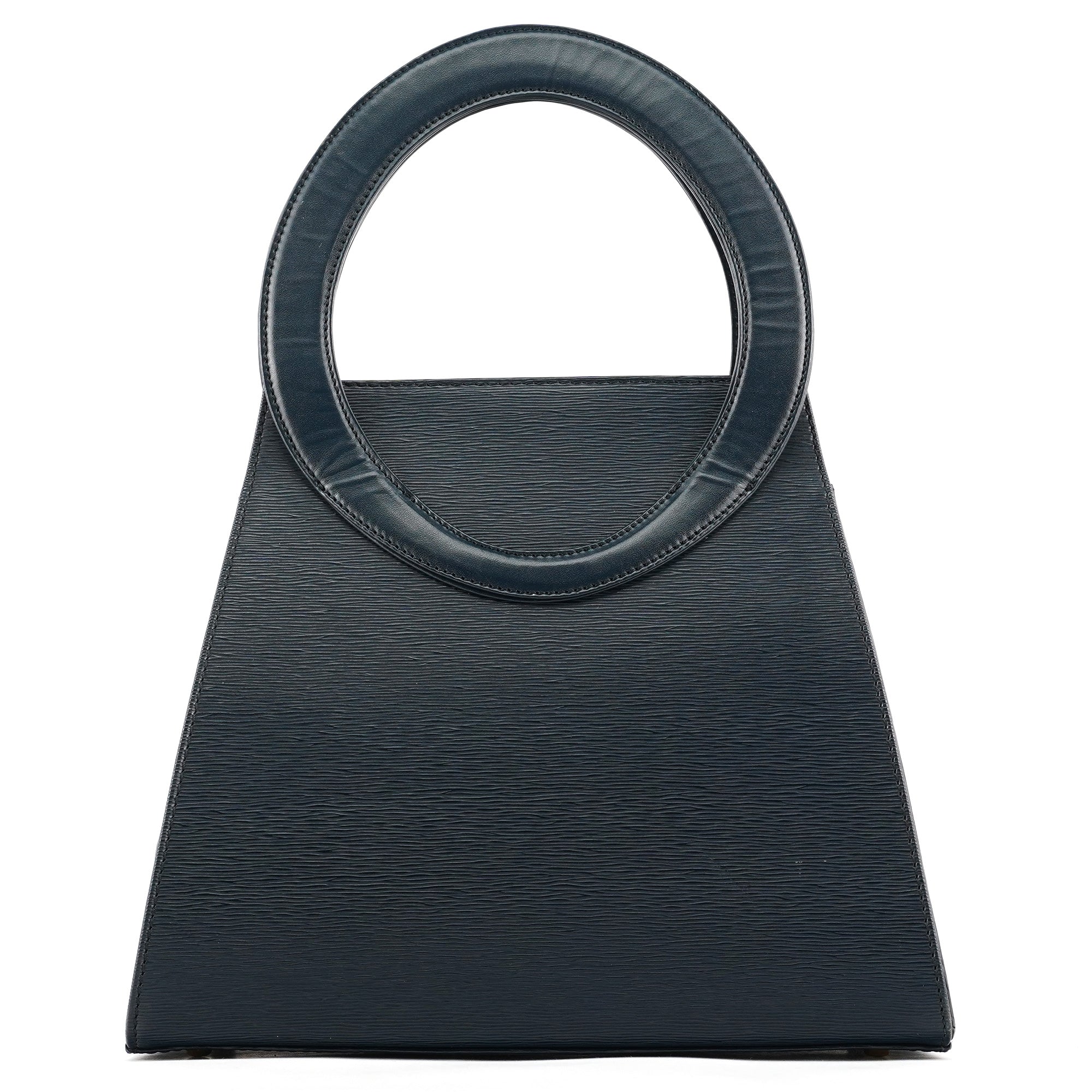 Navy Epi Leather Ribbon Top Handle 2-Way Bag