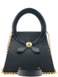 Navy Epi Leather Ribbon Top Handle 2-Way Bag