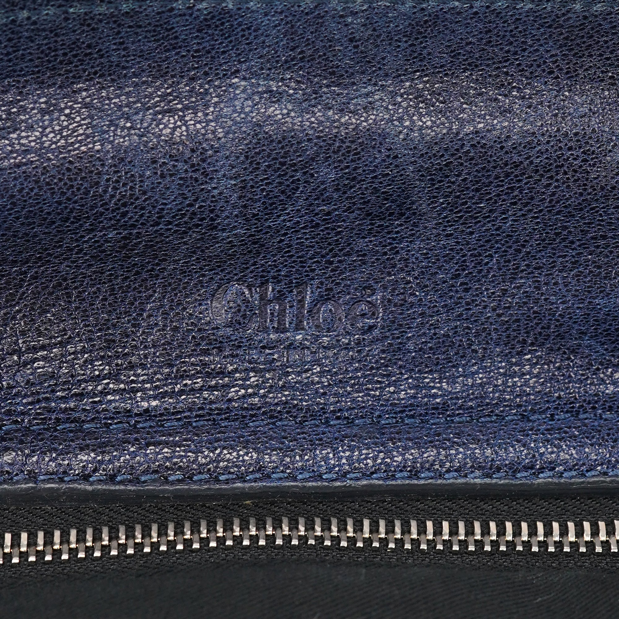 Navy Lambskin 2-Way Tote Bag