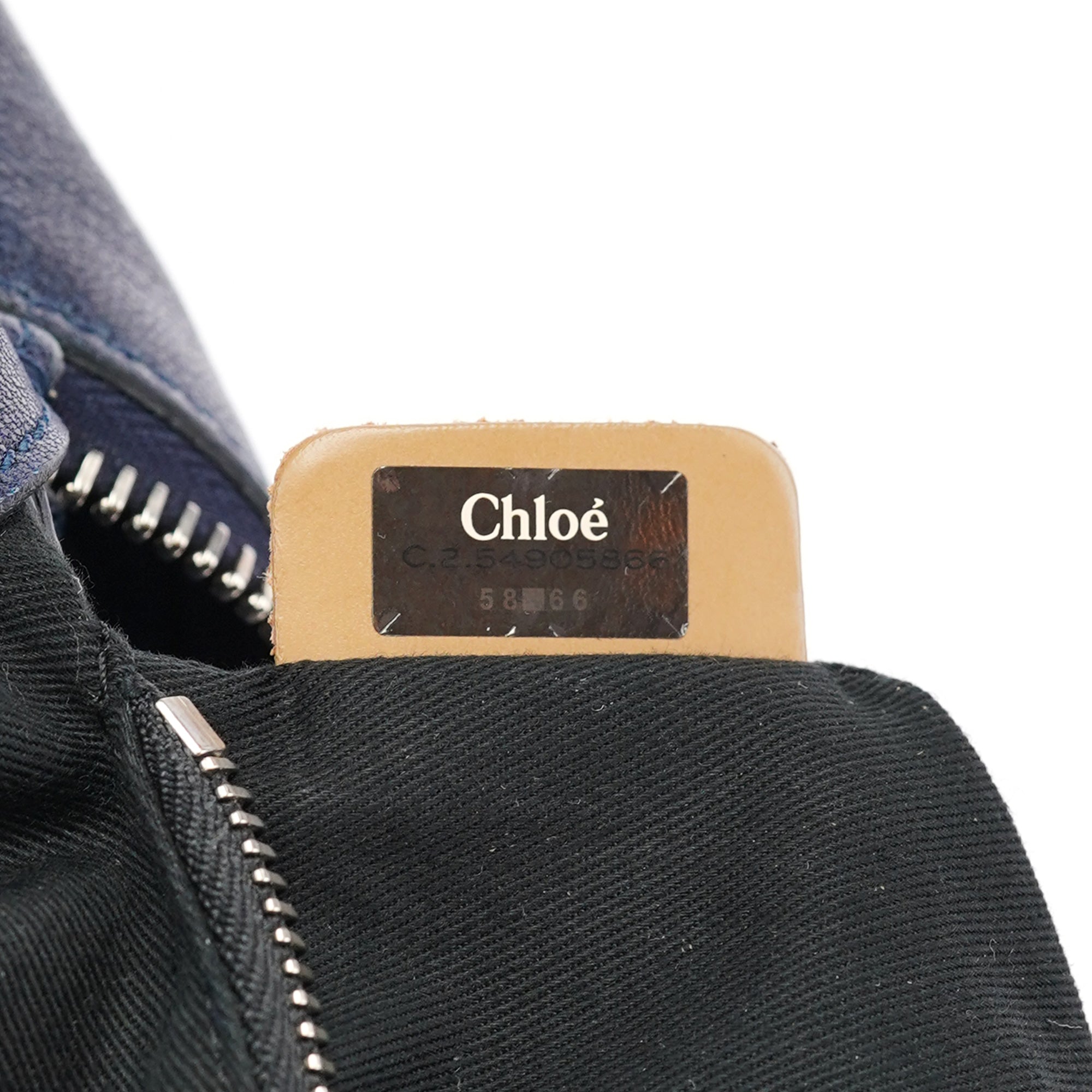 Navy Lambskin 2-Way Tote Bag