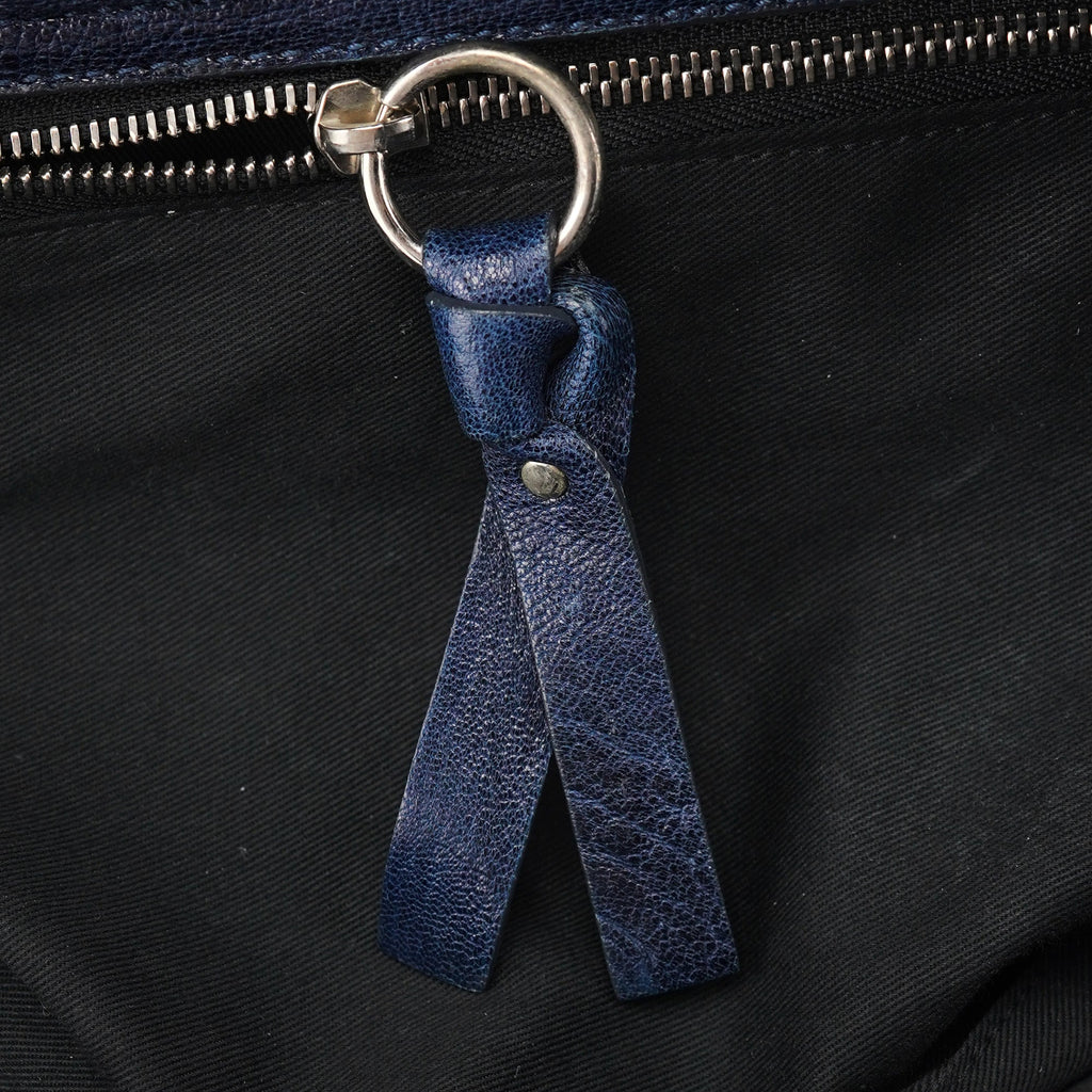 Navy Lambskin 2-Way Tote Bag