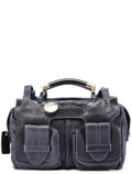 Navy Lambskin 2-Way Tote Bag