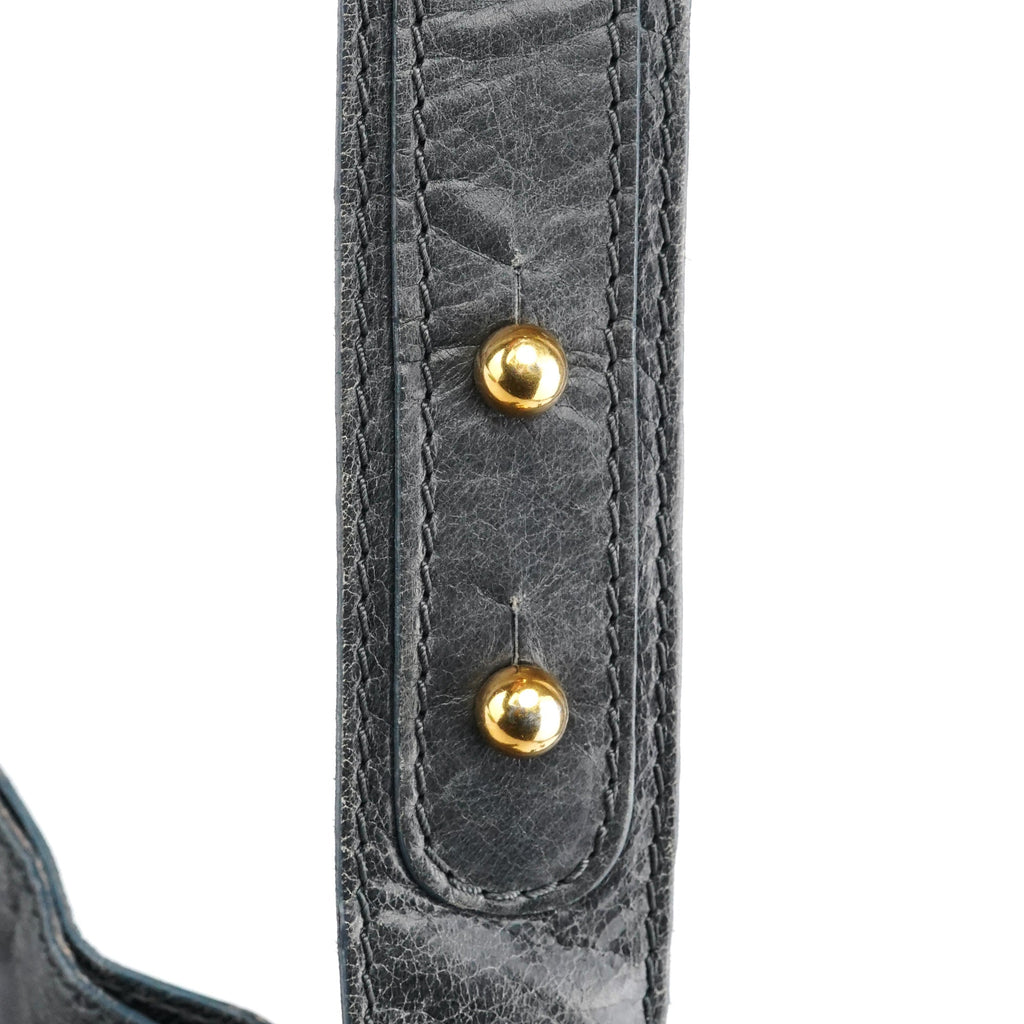 Navy Leather Bay Shoulder Bag