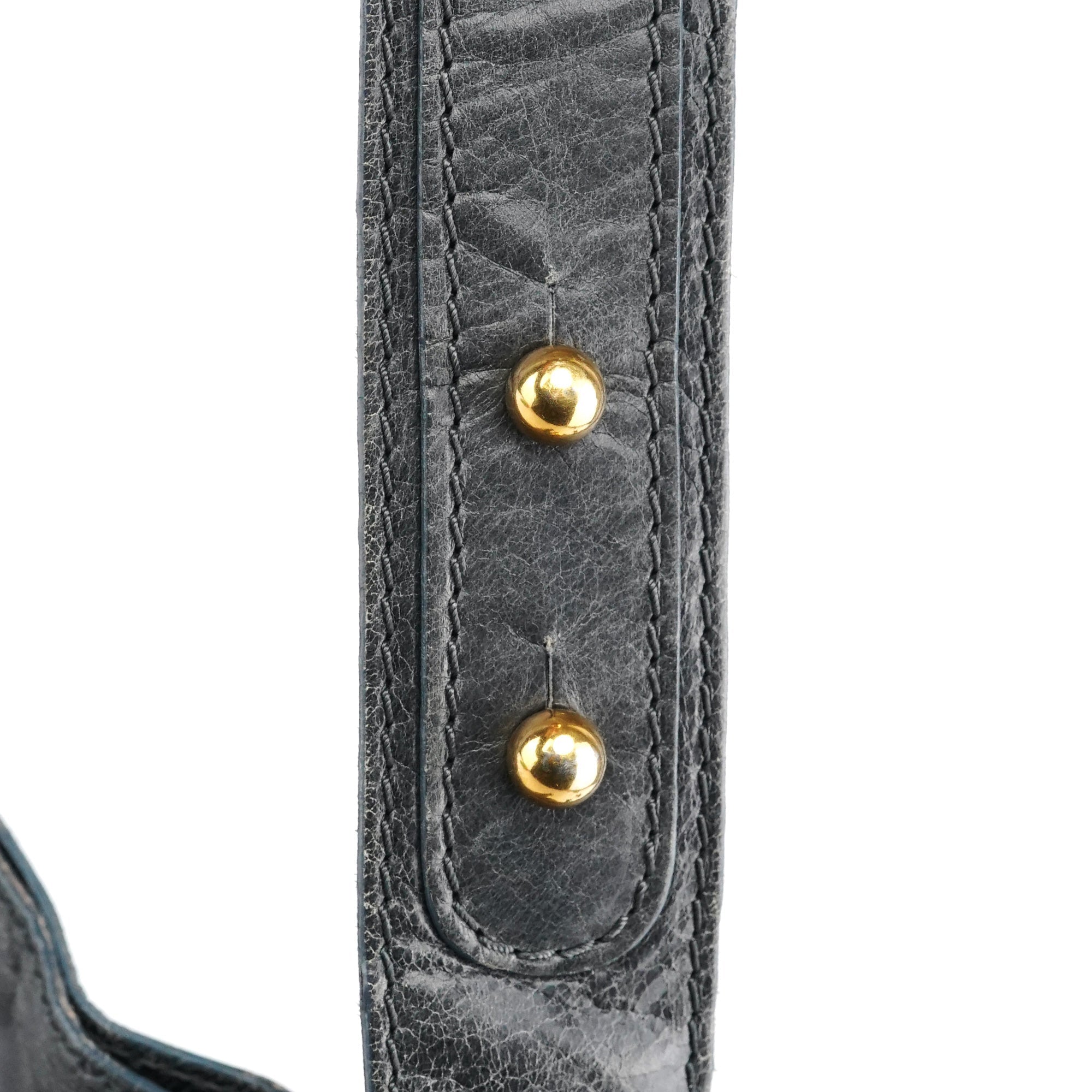 Navy Leather Bay Shoulder Bag