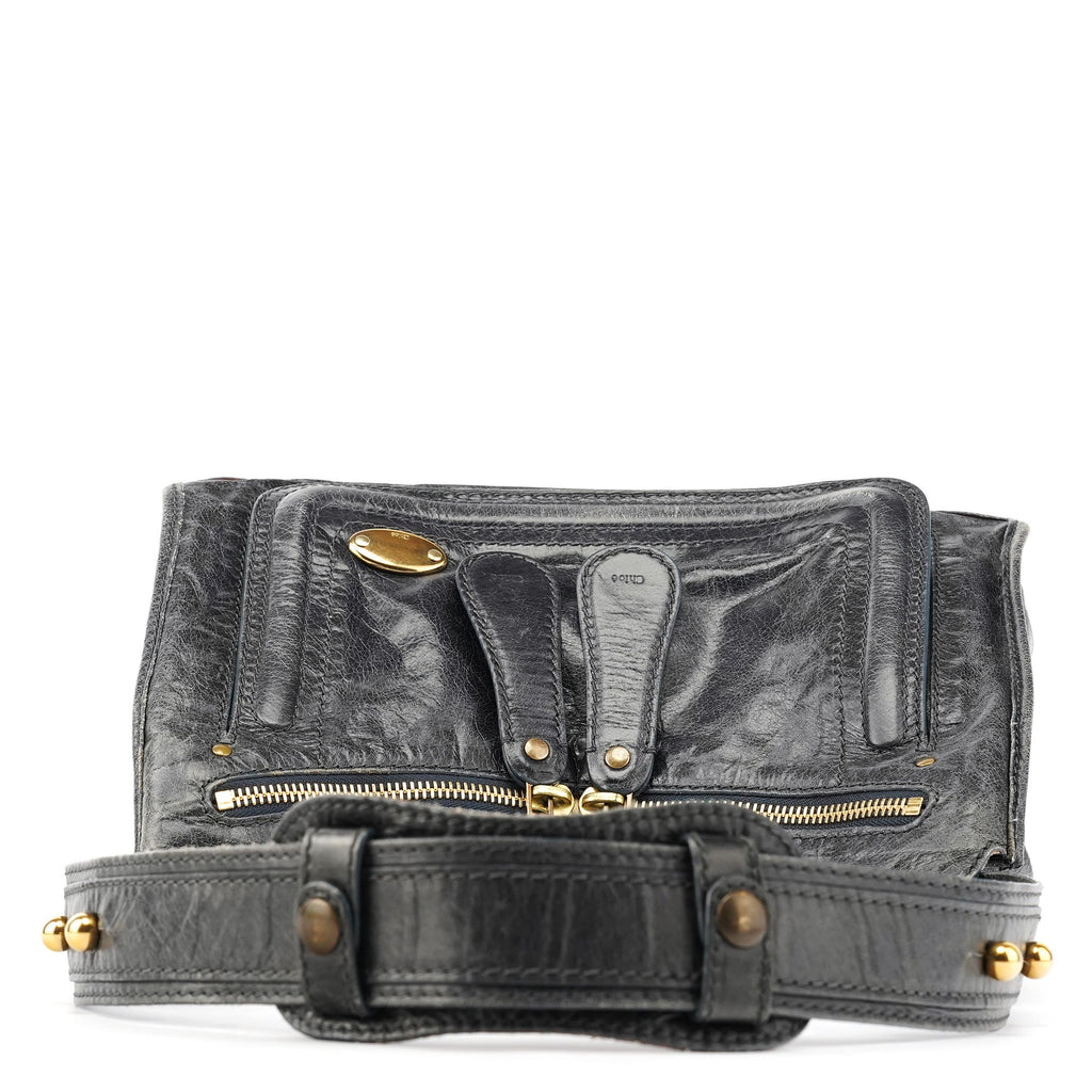Navy Leather Bay Shoulder Bag