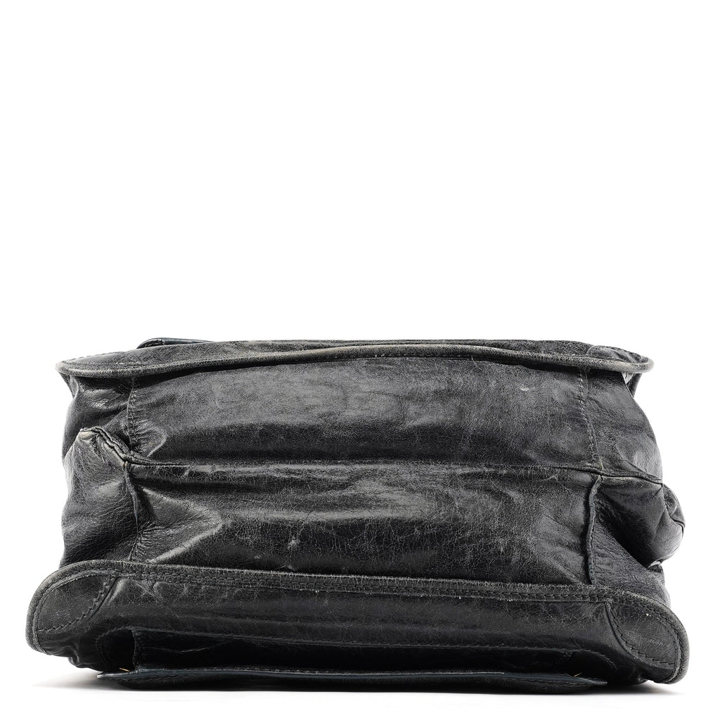 Navy Leather Bay Shoulder Bag