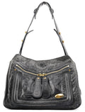 Navy Leather Bay Shoulder Bag