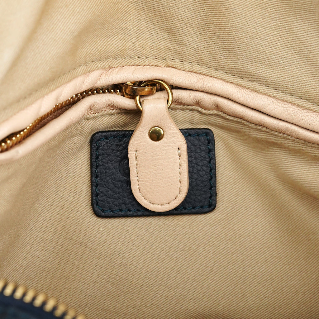 Navy Leather Paraty 2-Way Bag