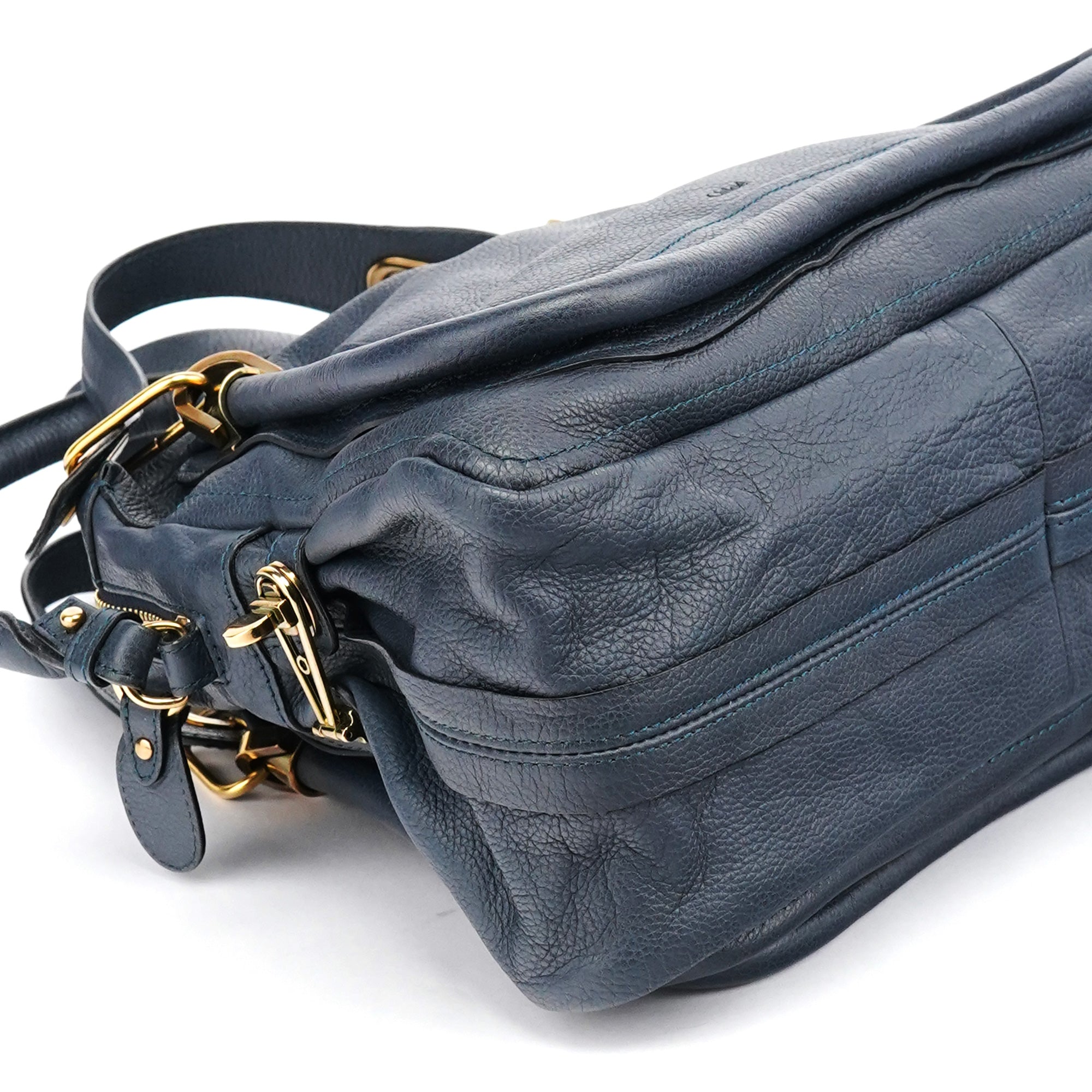 Navy Leather Paraty 2-Way Bag