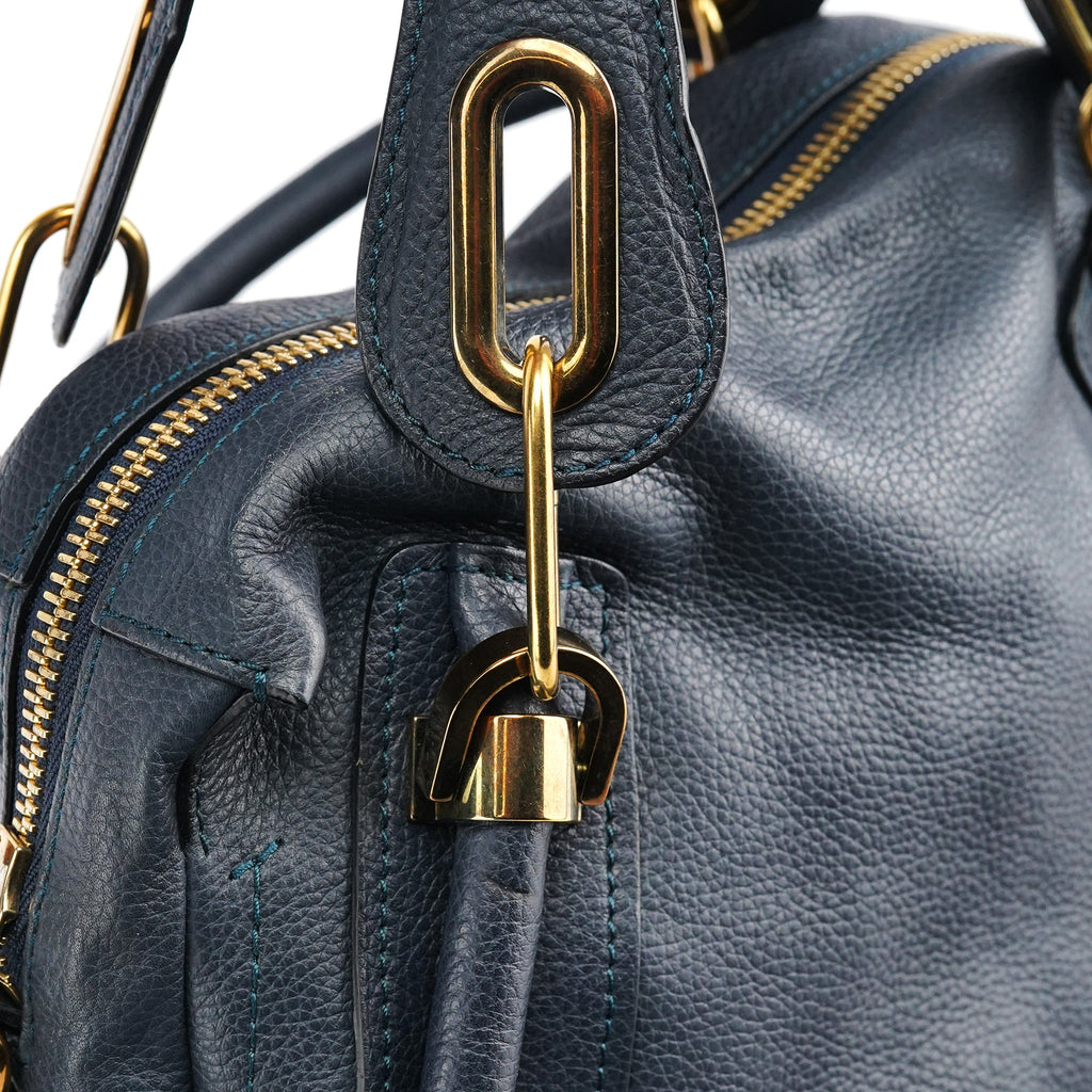 Navy Leather Paraty 2-Way Bag