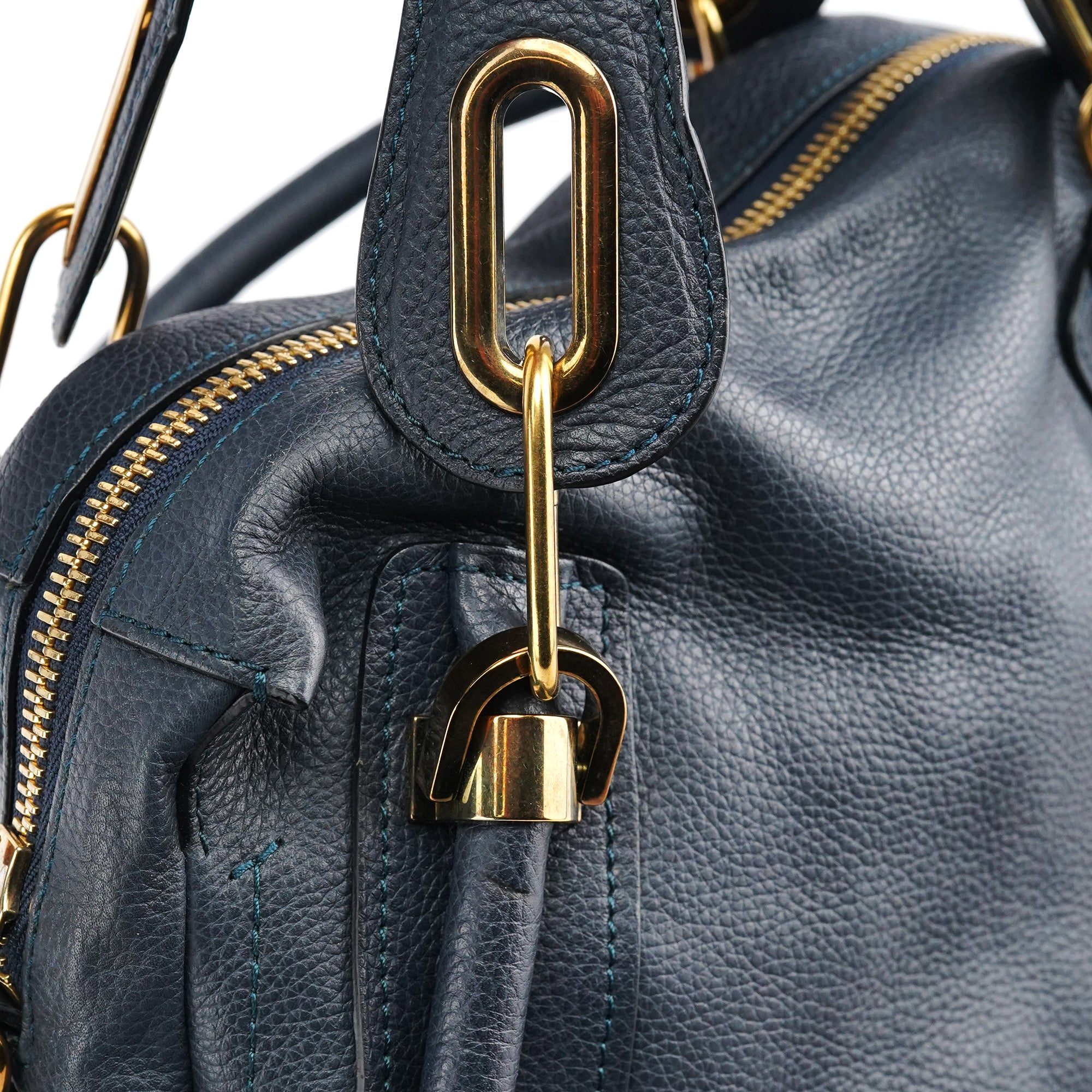 Navy Leather Paraty 2-Way Bag