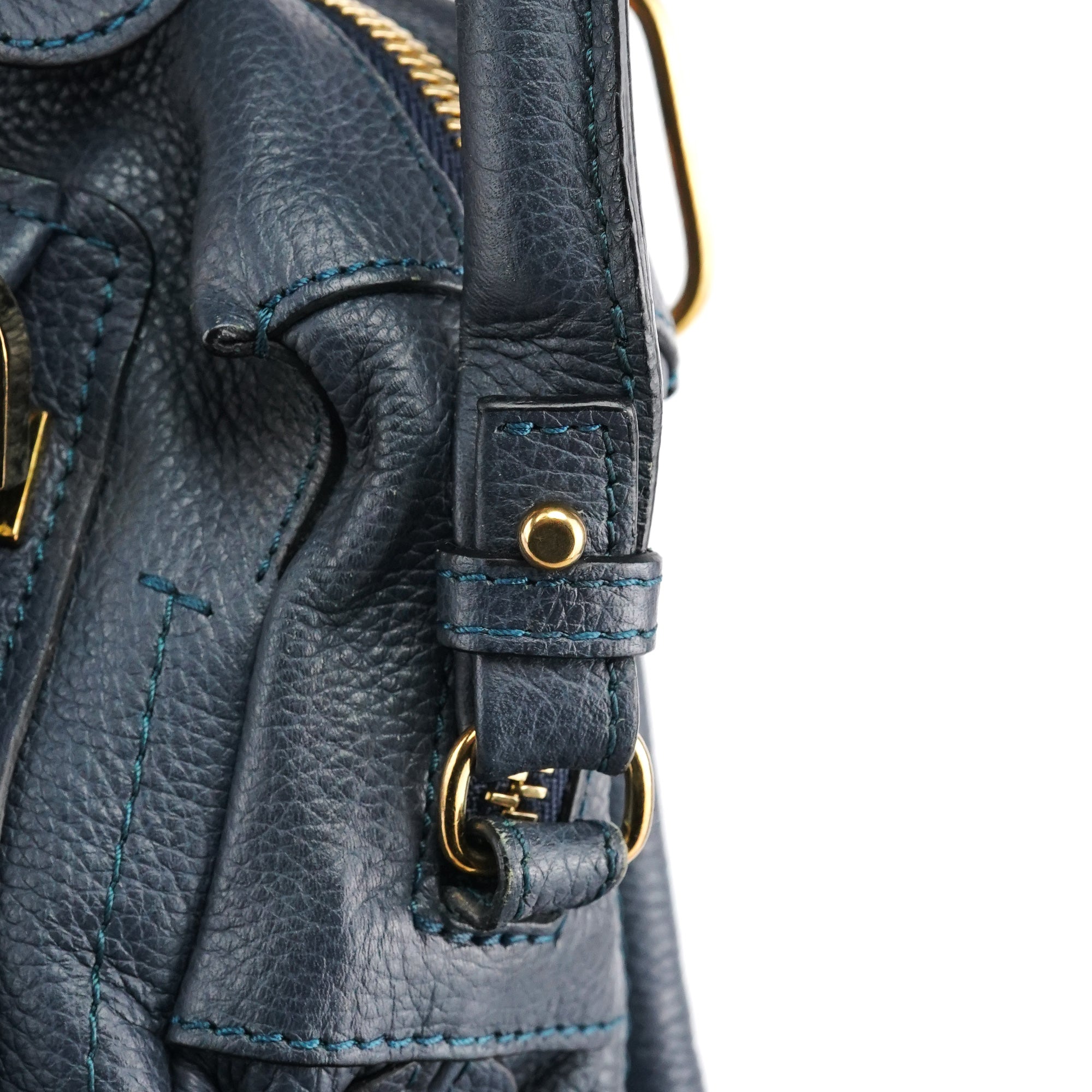 Navy Leather Paraty 2-Way Bag