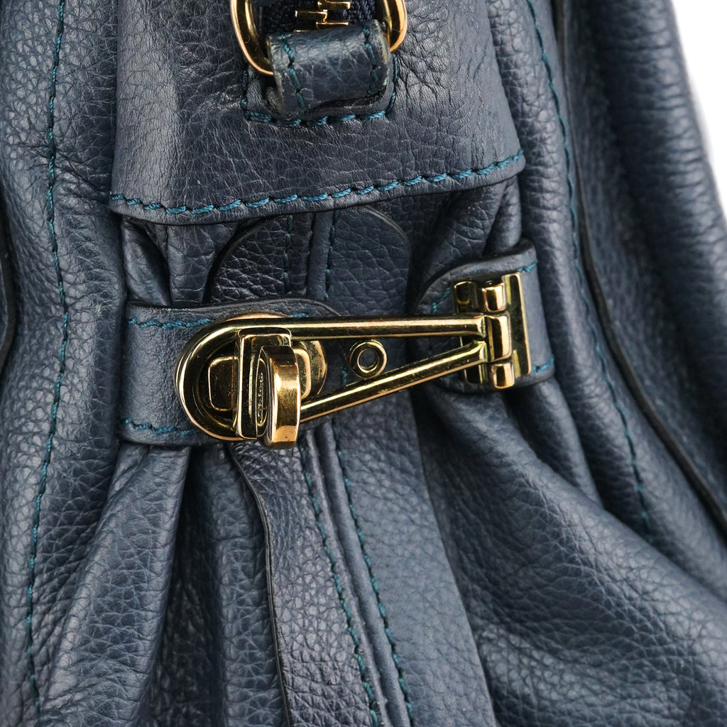 Navy Leather Paraty 2-Way Bag