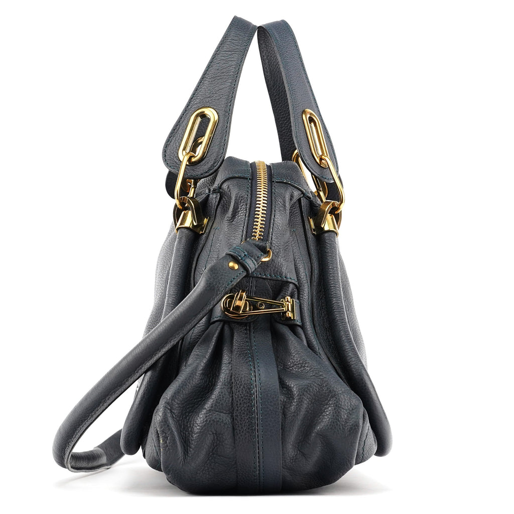 Navy Leather Paraty 2-Way Bag