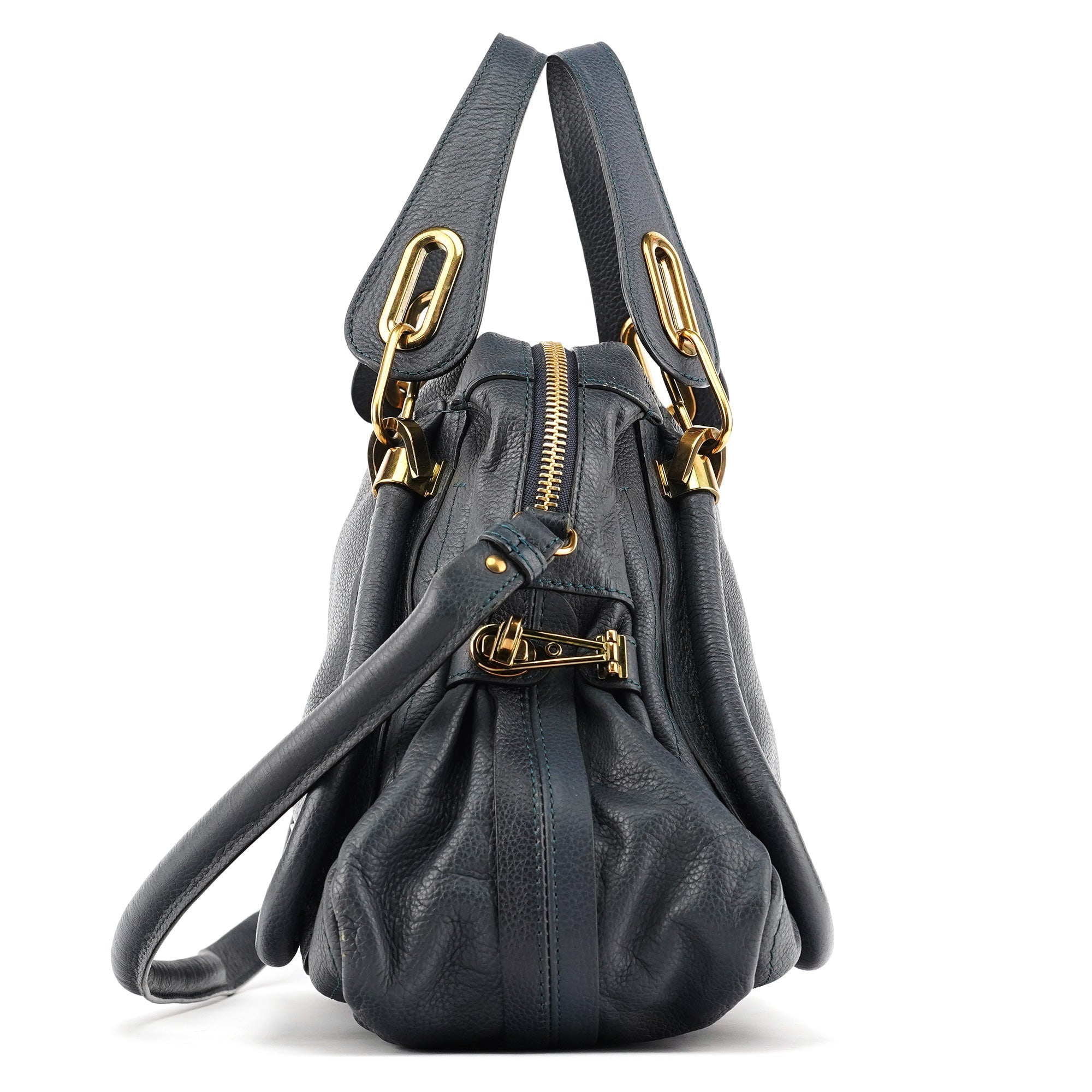 Navy Leather Paraty 2-Way Bag