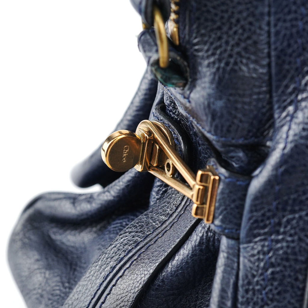 Navy Leather Paraty 2-Way Crossbody Bag