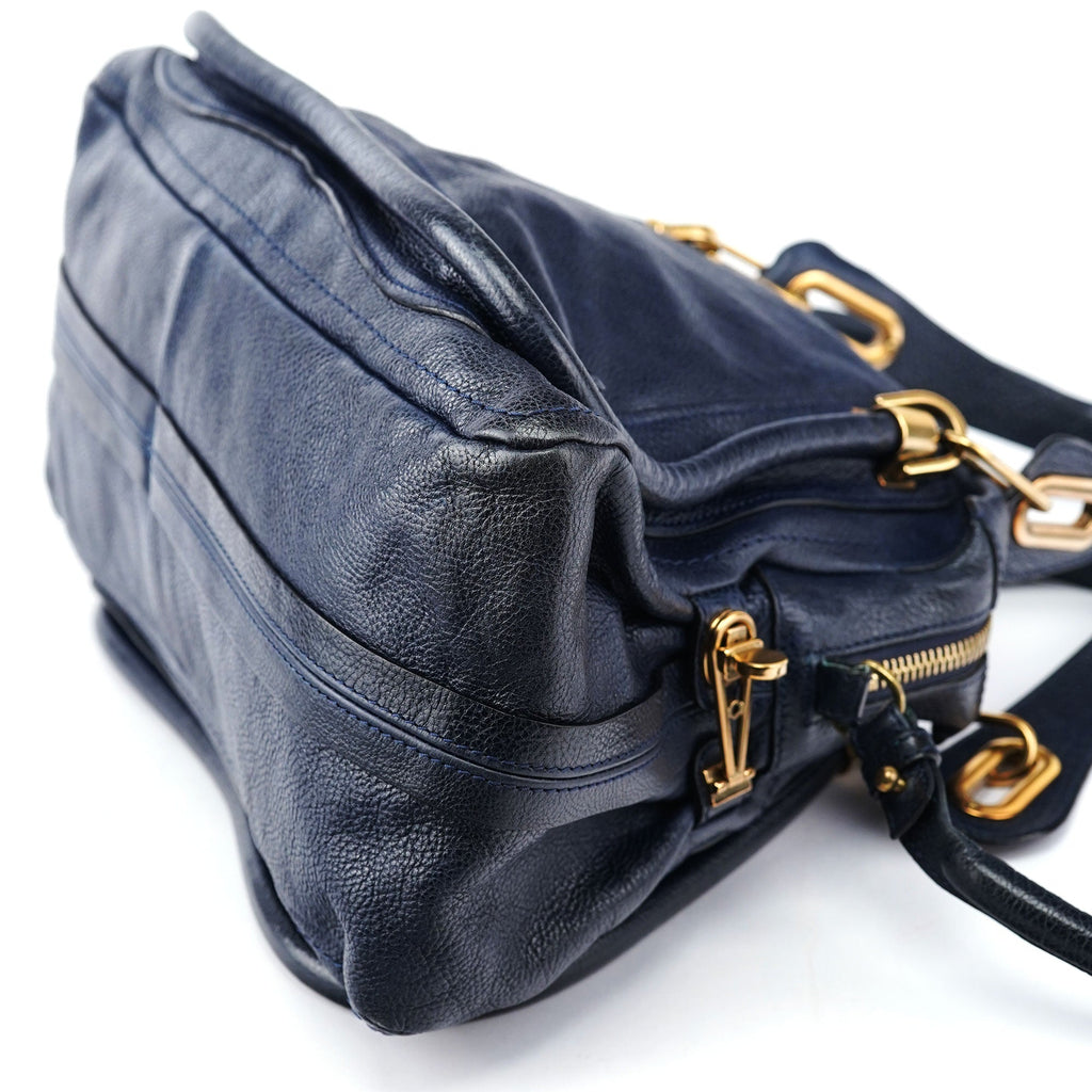 Navy Leather Paraty 2-Way Crossbody Bag