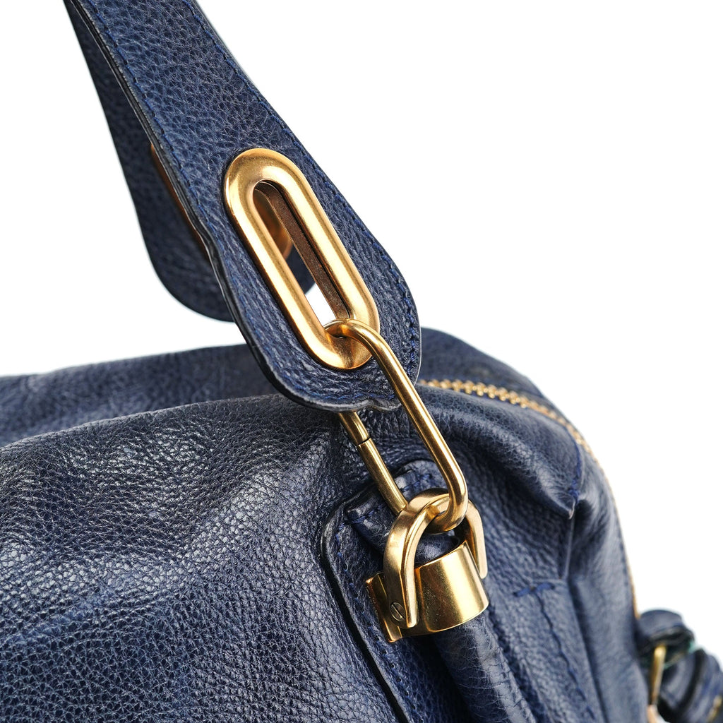 Navy Leather Paraty 2-Way Crossbody Bag