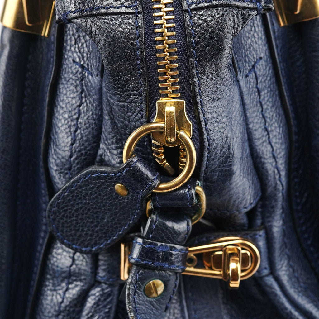 Navy Leather Paraty 2-Way Crossbody Bag