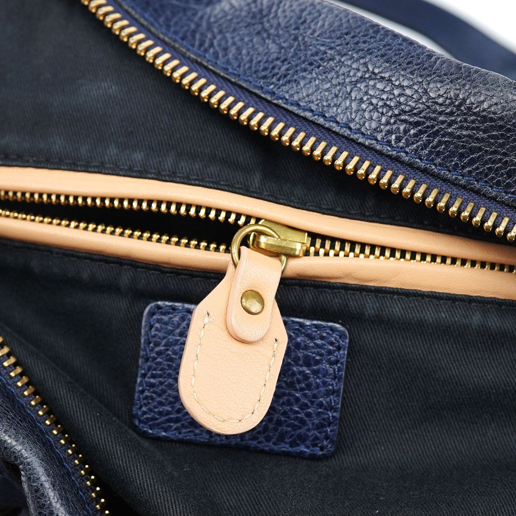 Navy Leather Paraty 2-Way Crossbody Bag